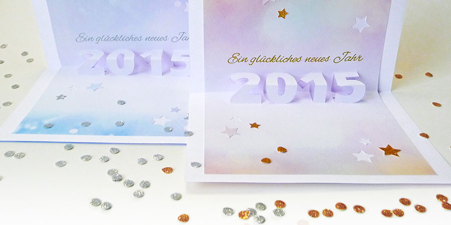 Karte, Neujahr, 2015, card, DIY, Papier, Pop up card