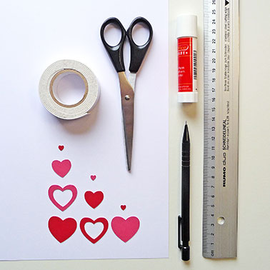 Material für Karte zum Valentinstag