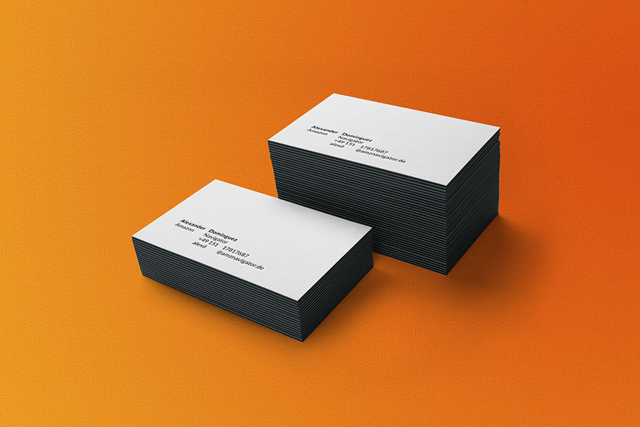 Visitenkarte, Letterpress, Farbschnitt, Printdesign, Druck, Geschäftsdrucksachen, E-Commerce, Jena, Thüringen