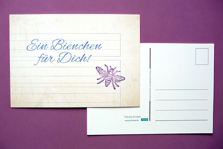 Bienchen für dich, Schreibheft, Bienchenstempel, Postkarte, DDR, Fleißkärtchen, Grundschule, ostdeutsch