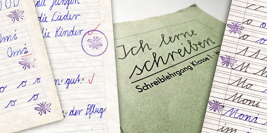 Bienchen, Schreibheft, Bienchenstempel, DDR, Fleißkärtchen, Grundschule, ostdeutsch