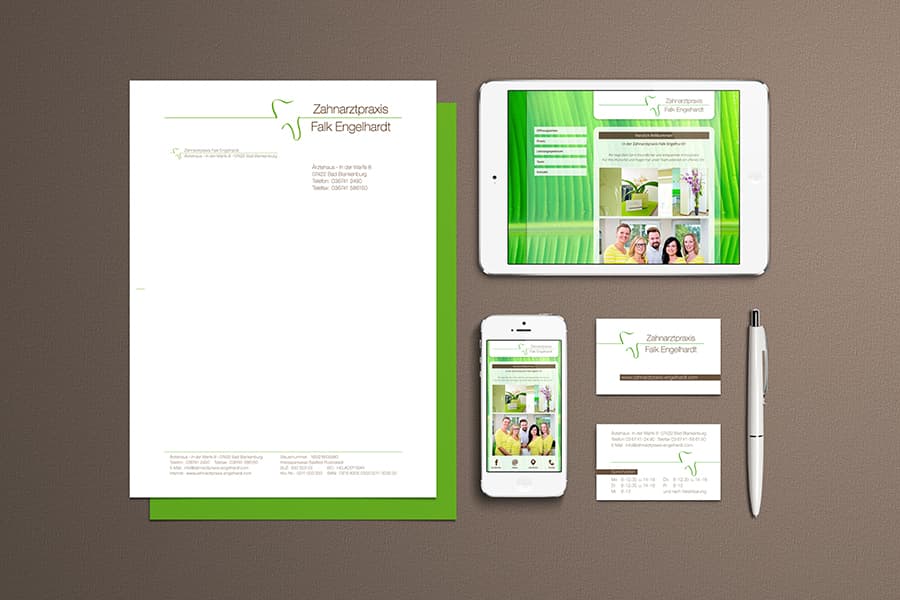 Corporate Design, Webdesign, HTML, Grafikdesign, Logodesign, Printdesign, Druckdaten, Zahnarzt, Bad Blankenburg, Thüringen