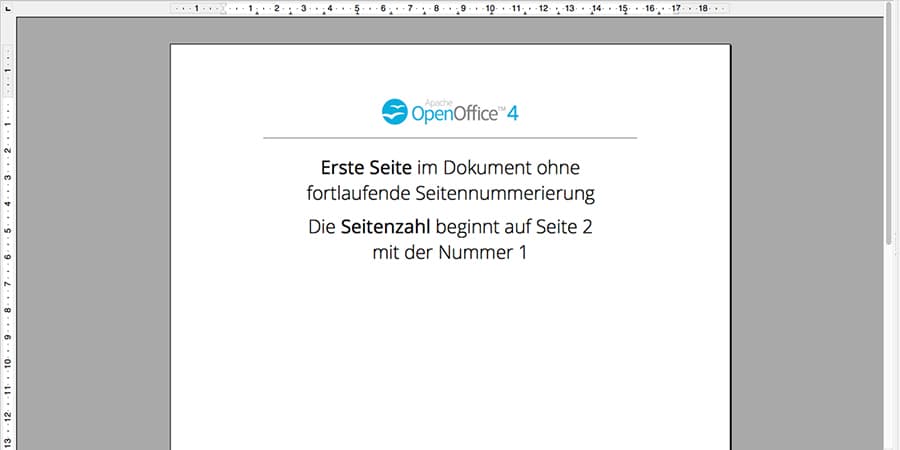 Erste Seite anders, OpenOffice, Seitennummerierung, Seitenumbruch, Seitenzahl, Umbruch