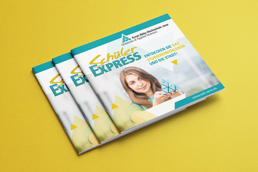 Broschüre, Folder, Layout, Design, Print, Druck, Schüler, Schülerinnen, Information, studieren, Studium, FH, Hochschule, EAH, Jena, Thüringen