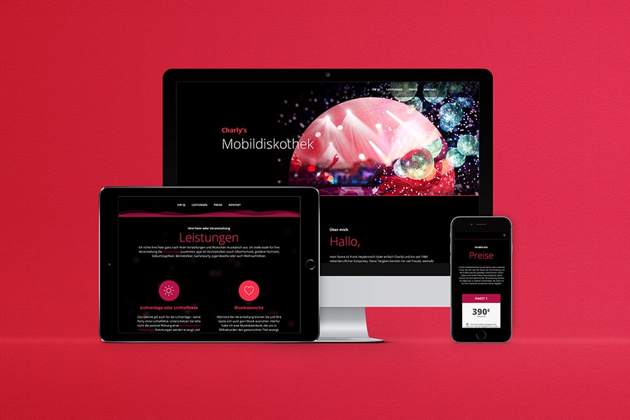 responsive Webdesign, WordPress, Musik, hören, spielen, DJ, Disco, tanzen, Party, Musiker, Jena, Thüringen, Elementor